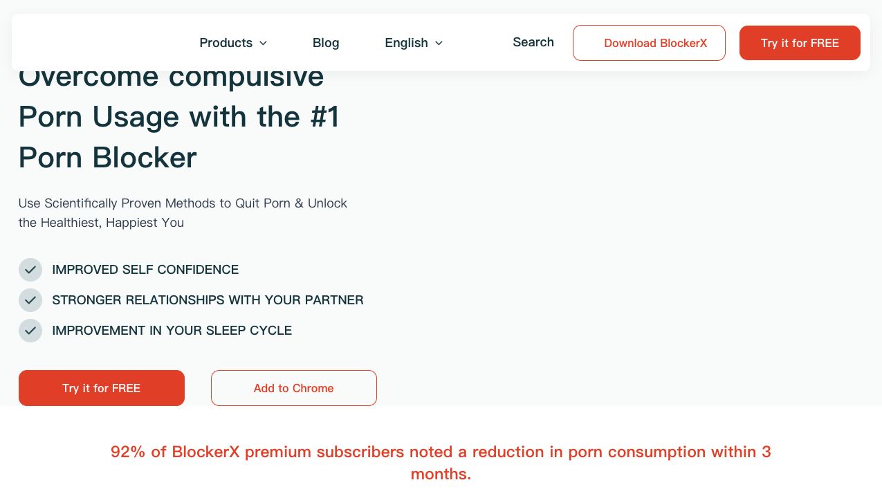 BlockerX homepage screenshot